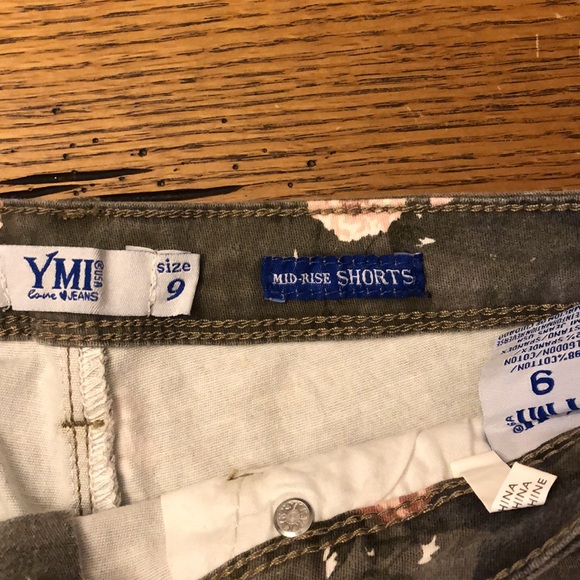 YMI Love jeans SHORTS juniors size 9 Camo floral mid rise NWT - Picture 4 of 10
